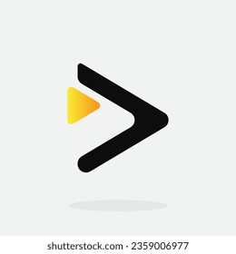 Play button for media app logo design. Streaming service app Logotype. Multimedia player icon design element for Music and movie start sign, audio and video editor logo