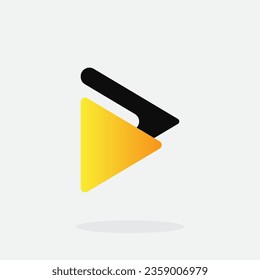 Play button for media app logo design. Streaming service app Logotype. Multimedia player icon design element for Music and movie start sign, audio and video editor logo