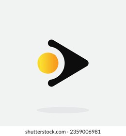 Botón de reproducción para el diseño del logotipo de la aplicación multimedia. Aplicación de servicio de streaming Logoype. Elemento de diseño de iconos de reproductor multimedia para la señal de inicio de películas y música, logotipo del editor de audio y vídeo