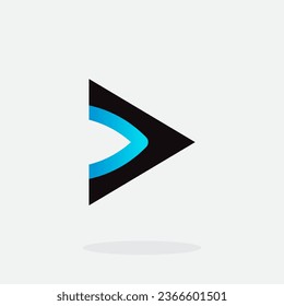 Play button for media app logo design. Streaming service app Logotype. Multimedia player icon design element for Music and movie start sign, audio and video editor logo