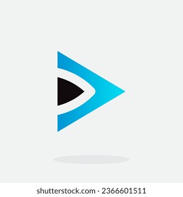 Play button for media app logo design. Streaming service app Logotype. Multimedia player icon design element for Music and movie start sign, audio and video editor logo