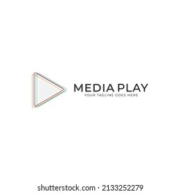 Play button media logo icon, media play technology logo icon