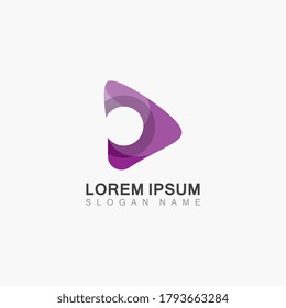 Play button media logo inspiration illustration vector design