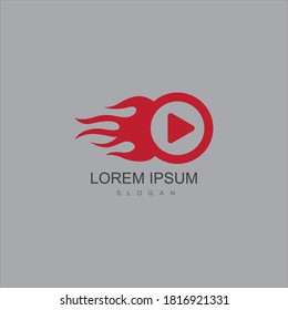 Play button media logo inspiration illustration vector design