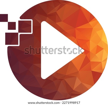 play button media button logo template vector design