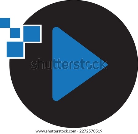 play button media button logo template vector design