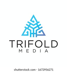 Play button media logo. Video logo colorful. Abstract colored vector design. Media logo. Multimedia or Company logo