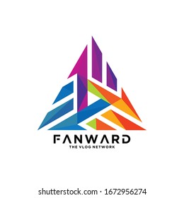 Play button media logo. Video logo colorful. Abstract colored vector design. Media logo. Multimedia or Company logo