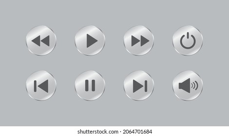 Play button. Media player control icon set. Vector illustration.