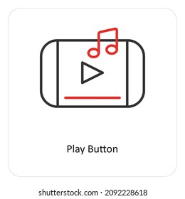 Play Button Or Media Player Icon Concept