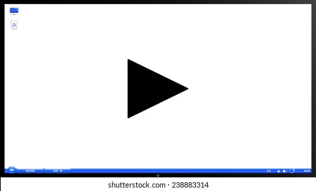 Play button. Media player on the screen monitor. Made vector illustration
