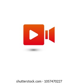 Play button multimedia logo graphic template