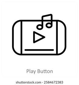 Play Button and music icon concept