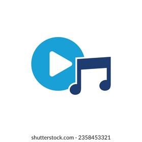 Botón Reproducir con vector de icono de música  
