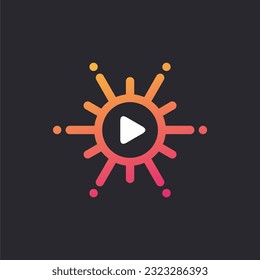 Play button music modern logo vector image