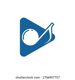 play button music note vector illustration icon design