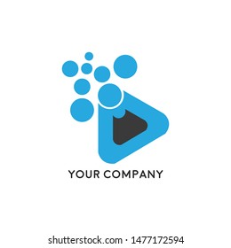 Play Button, Music Store logo vector illustration