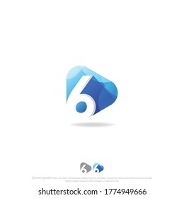 Botón De Reproducción Con El Diseño De Logotipo Número Seis Para Su Agencia O Compañía