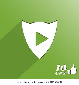 Play button on the background. Made in vector
