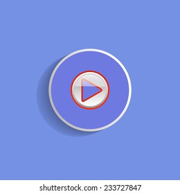 play button on a blue background, vector