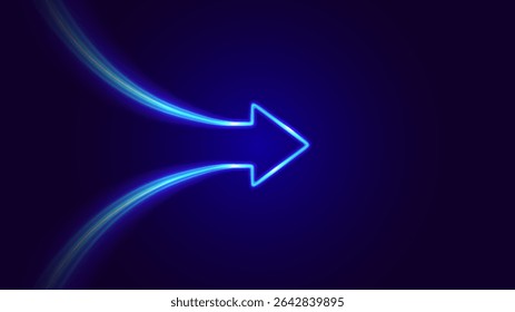 Botão Reproduzir em fundo azul. Multimídia, áudio, vídeo, cinema, fundo abstrato de música com neon triângulo brilhante Play Icon. Imagem vetorial.