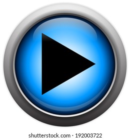 Play button on glassy orb