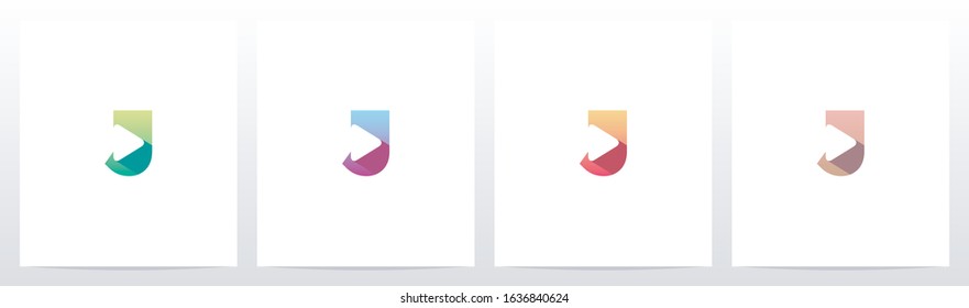 Play Button On Letter Logo Design J