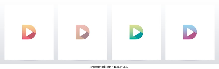 Play Button On Letter Logo Design D