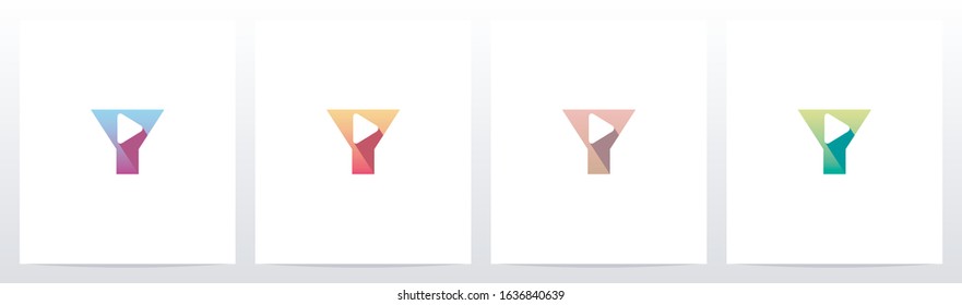 Play Button On Letter Logo Design Y