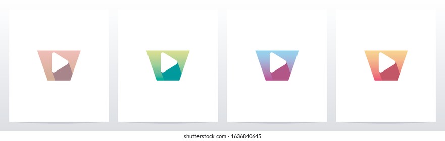 Play Button On Letter Logo Design W