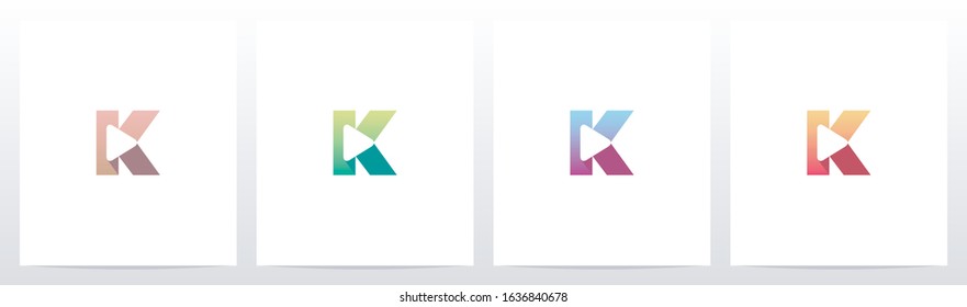 Play Button On Letter Logo Design K