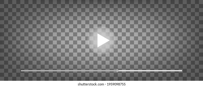 Play button on transparent background. Video and audio player. Vector illustration.