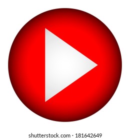 Play button on white background