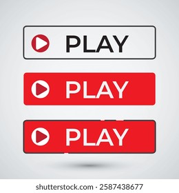 Play button on white background