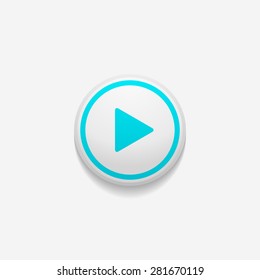 Play button on a white background. Vector illustration