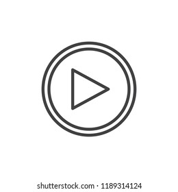 Play button outline icon. linear style sign for mobile concept and web design. video play simple line vector icon. Symbol, logo illustration. Pixel perfect vector graphics