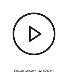 play button outline icon vector