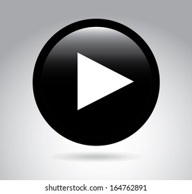 play button over gray background vector illustration 