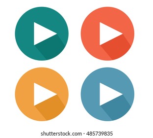 play button pastel icon, flat logo app vector illustration