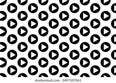 Play button pattern on white background . Play icon background . Vector illustration