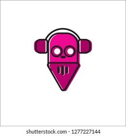 Play Button Player Music Icon Head