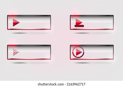 play button in red play amd glass texture