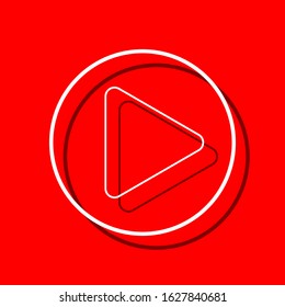 play button red backgorun vector icon