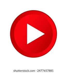 Button Rot auf weißem Hintergrund abspielen