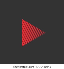 Play button. Red Triangle icon, multimedia button template Vector illustration