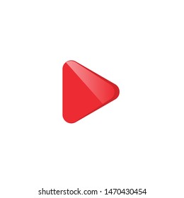 Play button. Red Triangle icon, multimedia button template Vector illustration