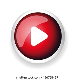 Play button red vector
