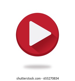 play button red vector illustration triangle circle flat vector button icon music record media player cd vinyl banner web icon tape recorder music icon flat banner