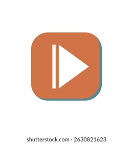 Play button in retro vintage style. Vector art