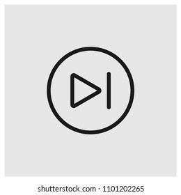 Play button sign icon in trendy flat style isolated on grey background, modern symbol vector illustration for web